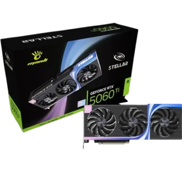 Manli Black Stellar GeForce RTX 5060 Ti OC 16GB GDDR7 Graphics Card